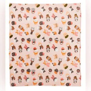Cat Lover Blanket Soft Plush Throw 5' x 6 ft The Big One New Kitty Faces